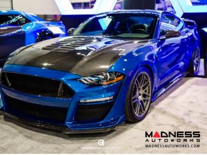 Ford Mustang Fiber Glass Bumper & Front Lip - Carbon Fiber - Type ST - (2018-2019)